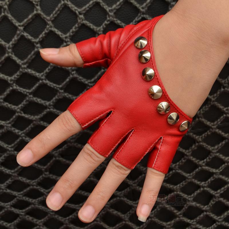 Punk Street Dance Studded Half Finger And Half Palm Performance Limorista