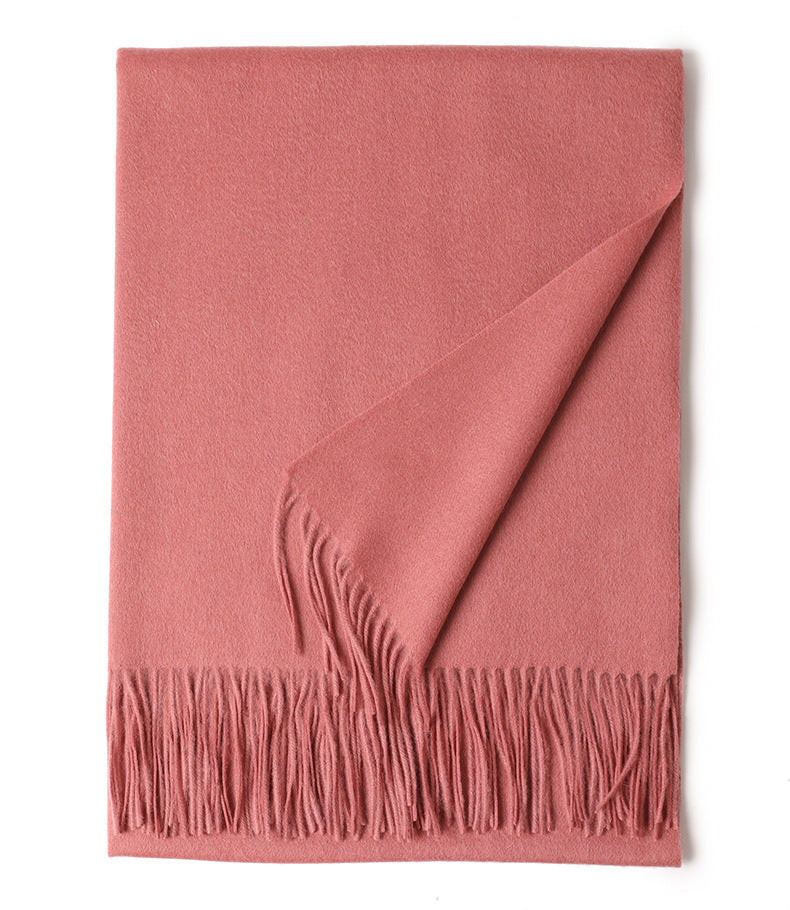 New Solid Color Wool Long Beard Warm Tassel Scarf Thick Limorista