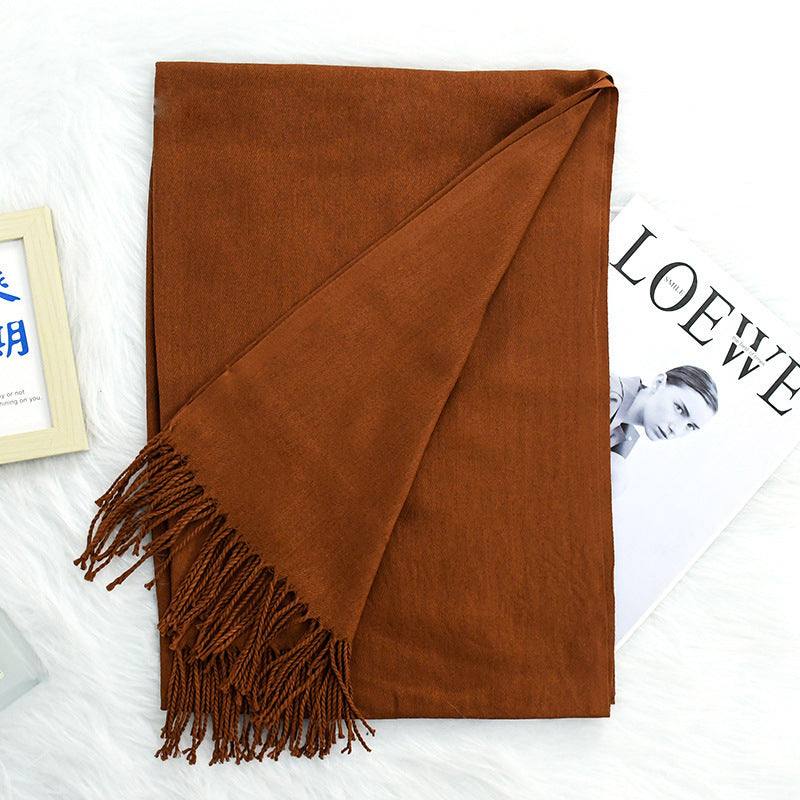 Annual Meeting Warm Cashmere Tassel Scarf Limorista