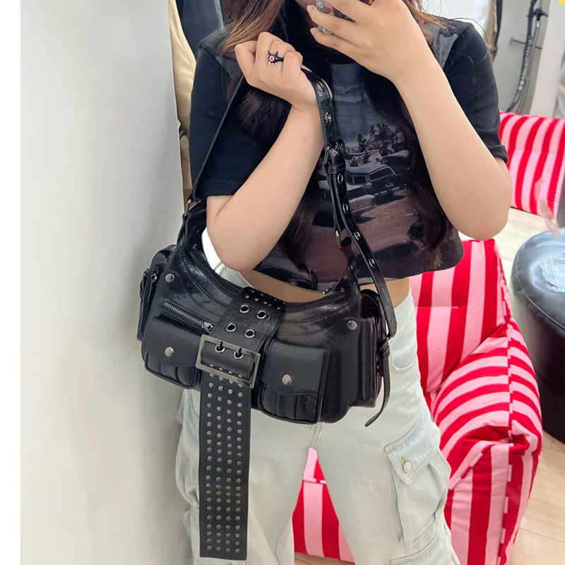 Fashion Hot Girl Motorcycle Rivet Bag Female Limorista