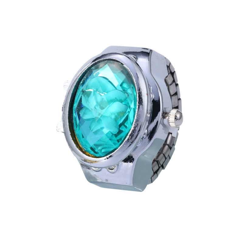 Oval Three Dimensional Flower Flip Finger Watch Limorista
