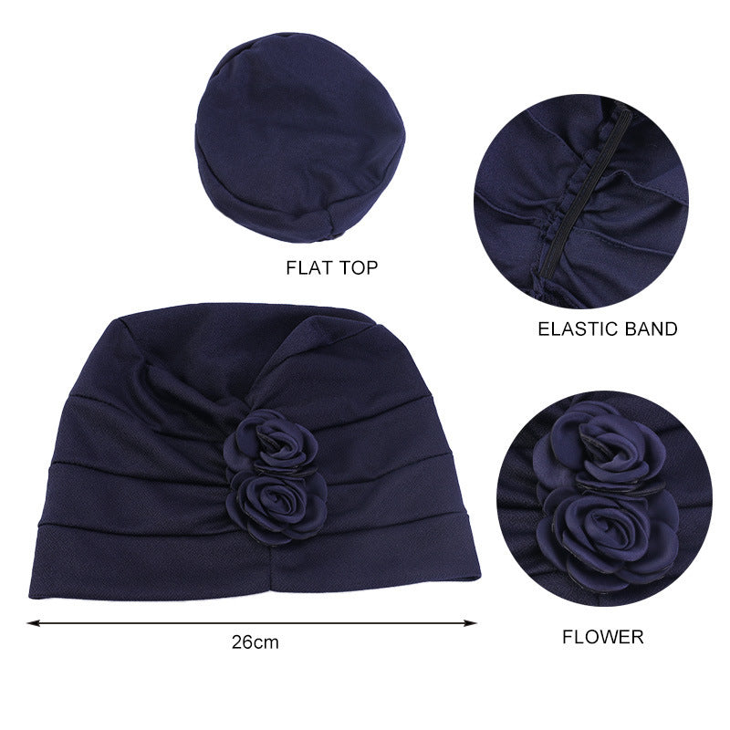 Ethnic Headscarf Chemotherapy Two Flower Headgear Limorista