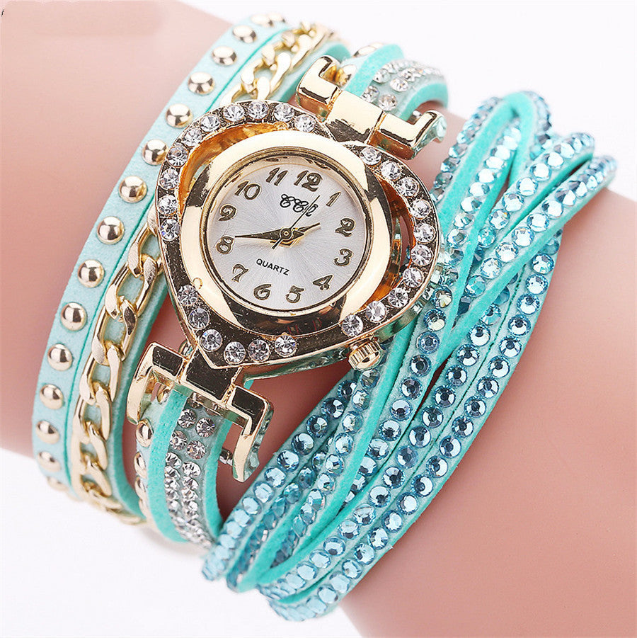 Ladies Round Diamond Love Dial Bracelet Watch Limorista