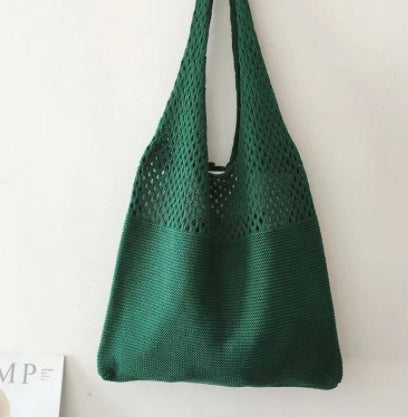 Simple Vintage Cutout Knit Tote Bag Limorista