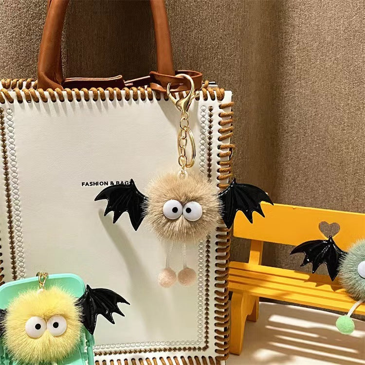Cute Funny Halloween Artificial Mink Hair Little Devil Package Pendant Limorista