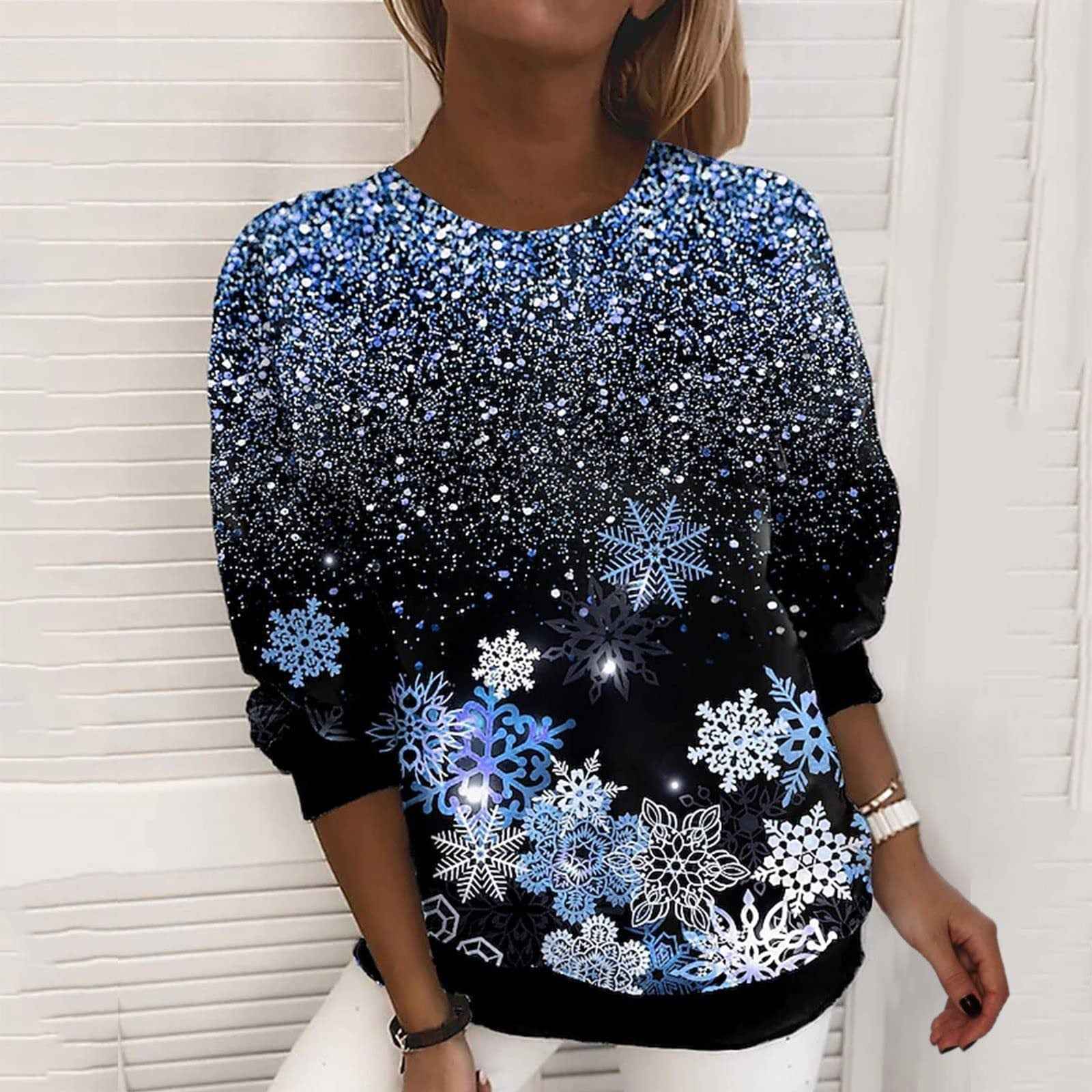 Limorista - Snowflake Christmas 3D Digital Printing Sweater