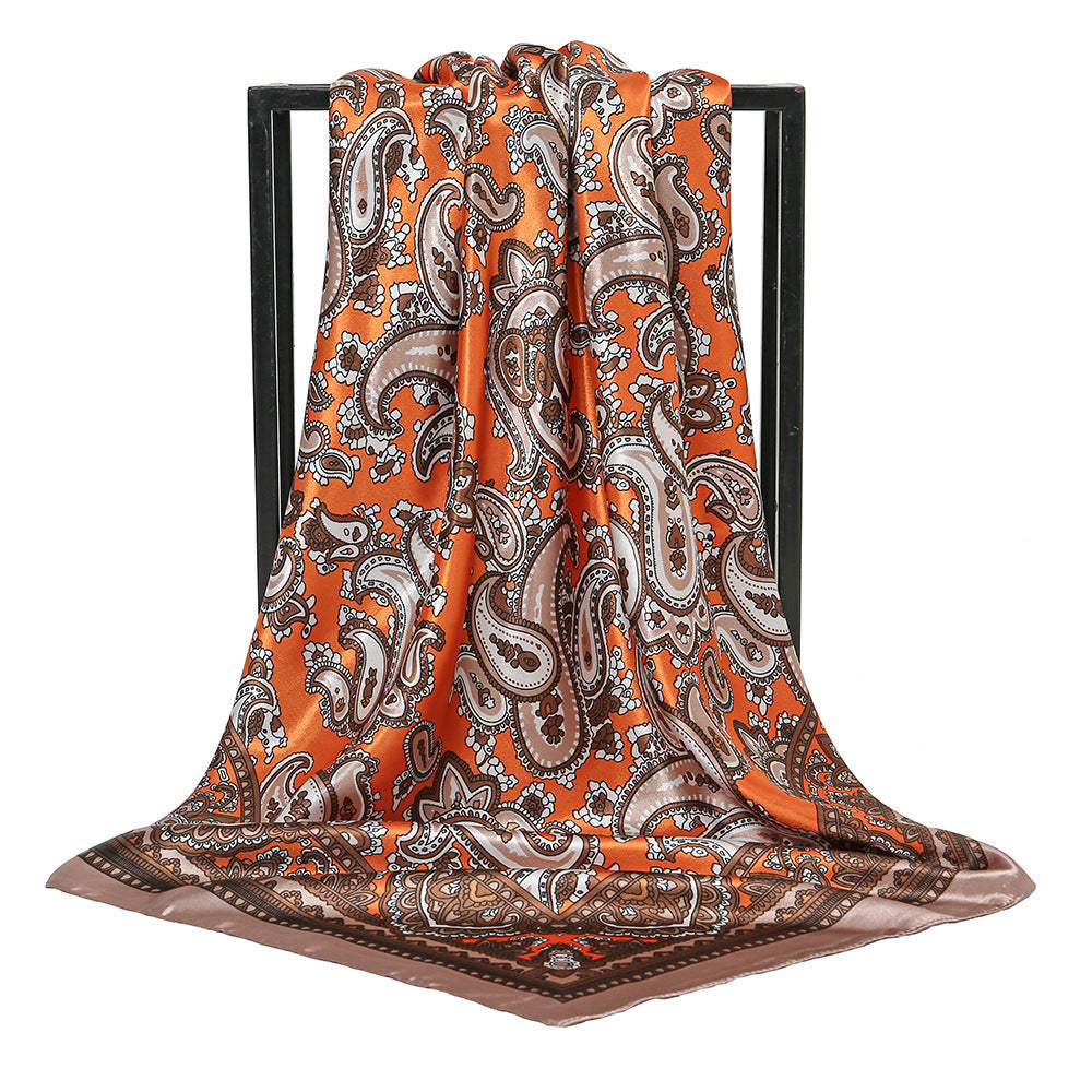 Paisley Printed 90 Square Scarf Retro Fashion Shawl Limorista