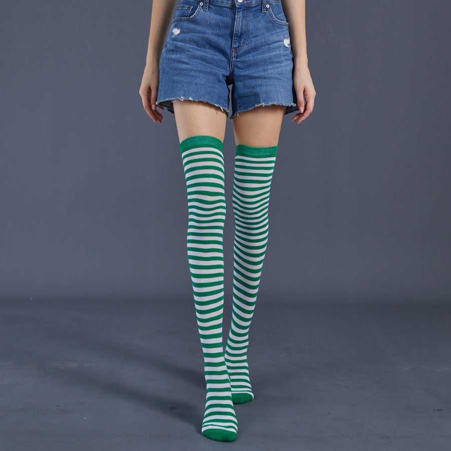 Thin Stripes Stockings Over The Knee Thickened High Tube Ladies Dance Party Performance Socks Limorista