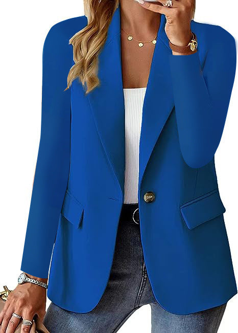 Polyester Autumn Long Sleeve Solid Color Cardigan Small Suit Jacket For Women Limorista