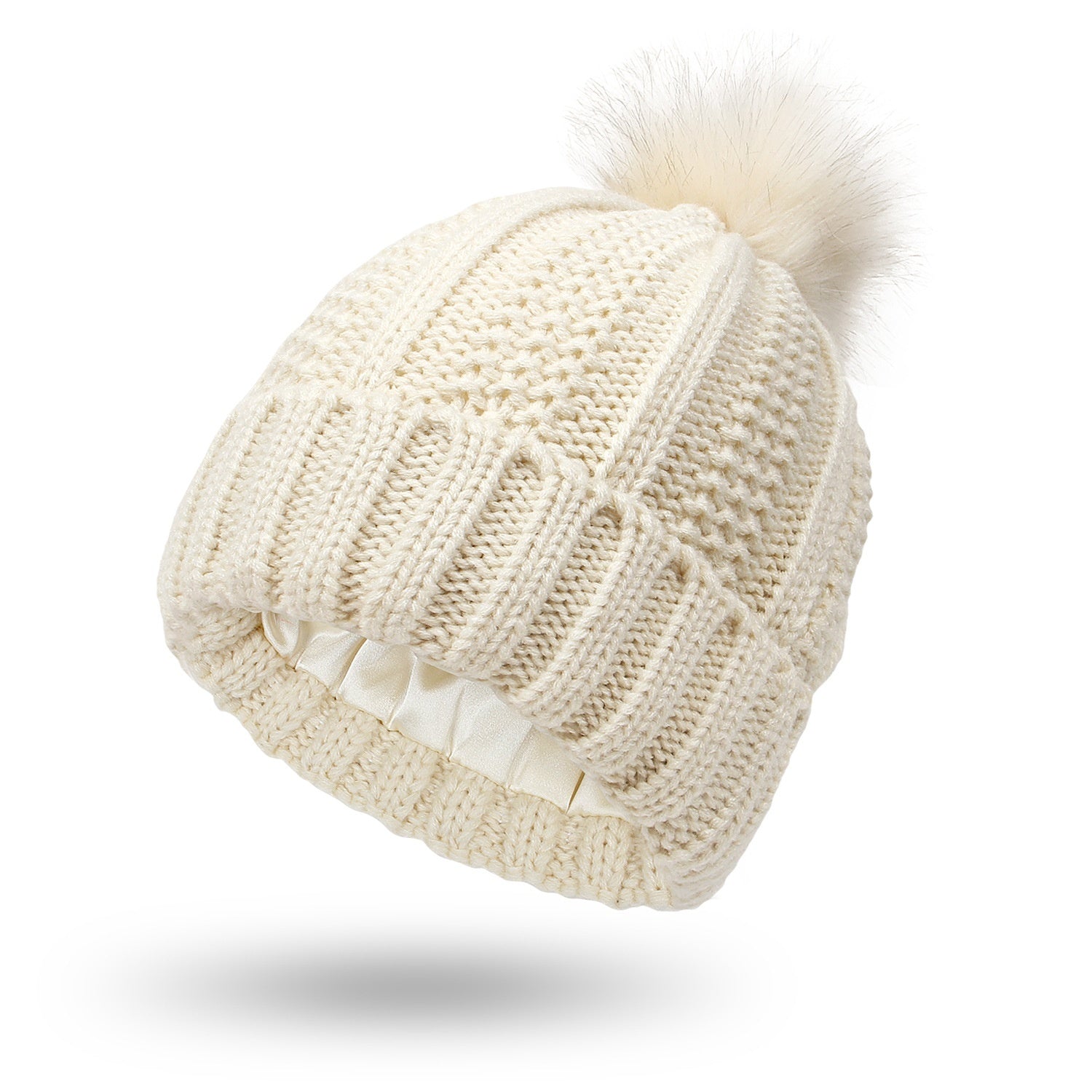 Woolen Cap Knitted Protection Hairstyle Silky Stretch Satin Knitted Hat Limorista
