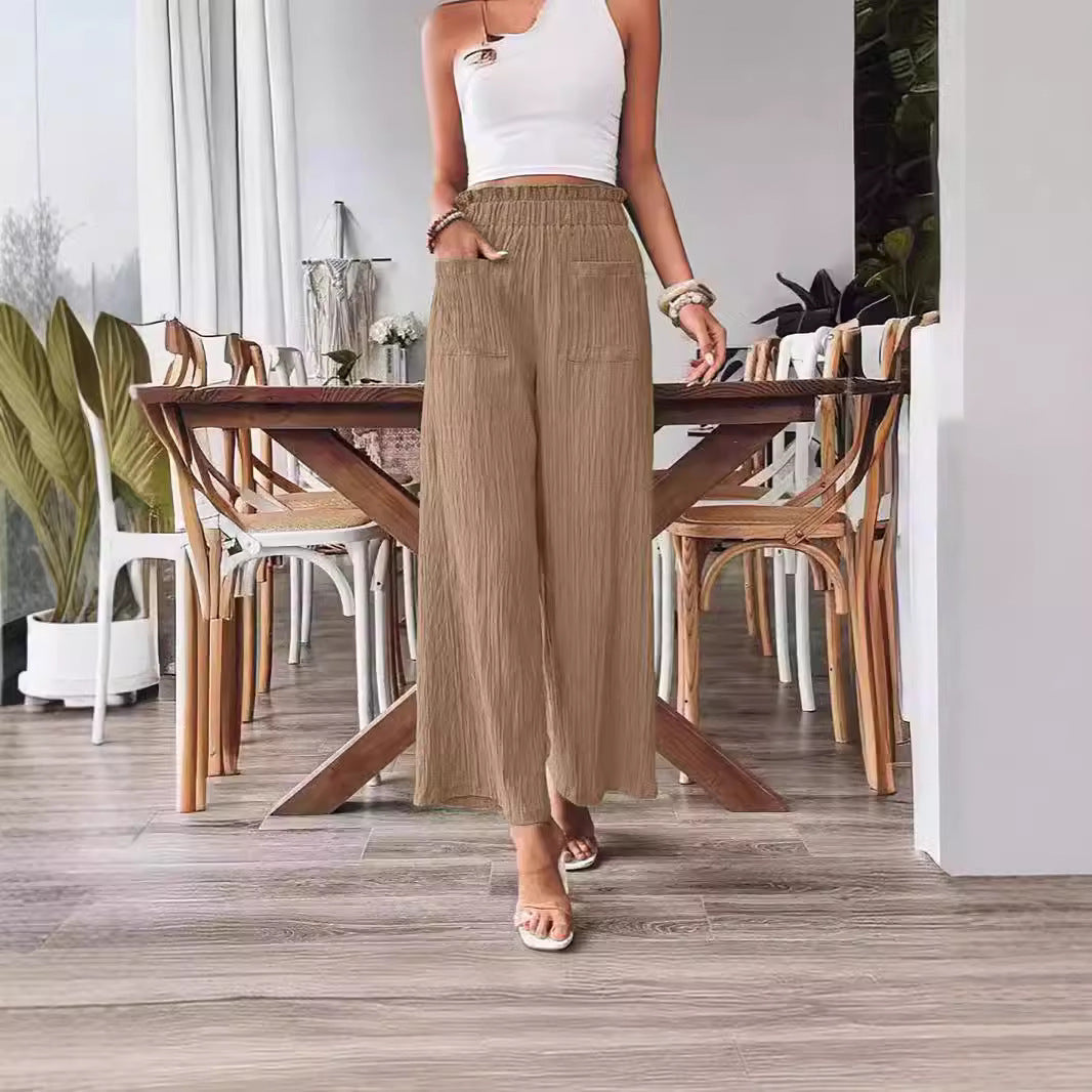 Casual Loose-fitting Wide-leg Slim-fit Trousers Limorista