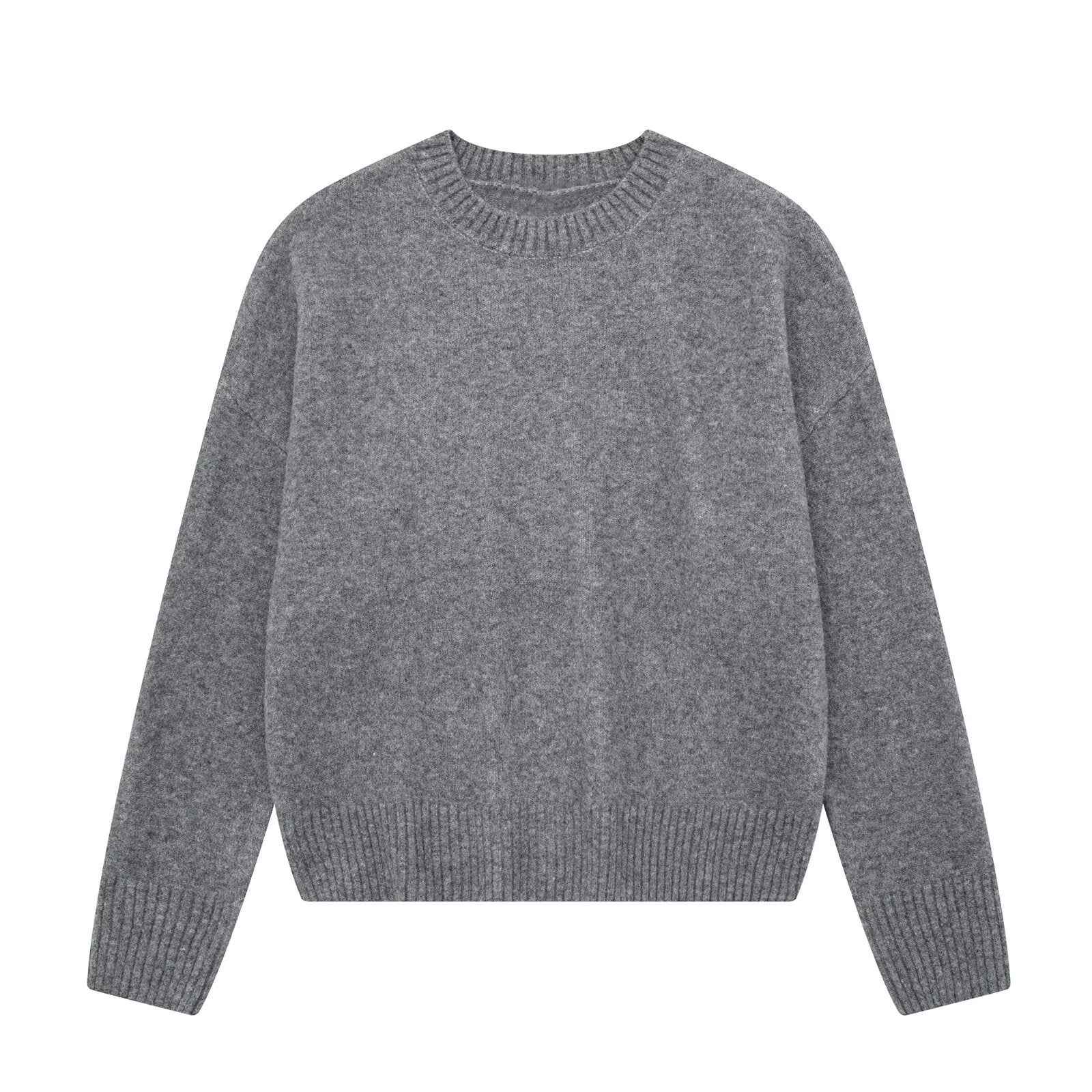 Limorista - Versatile Solid Color Long Sleeve Soft Sweater