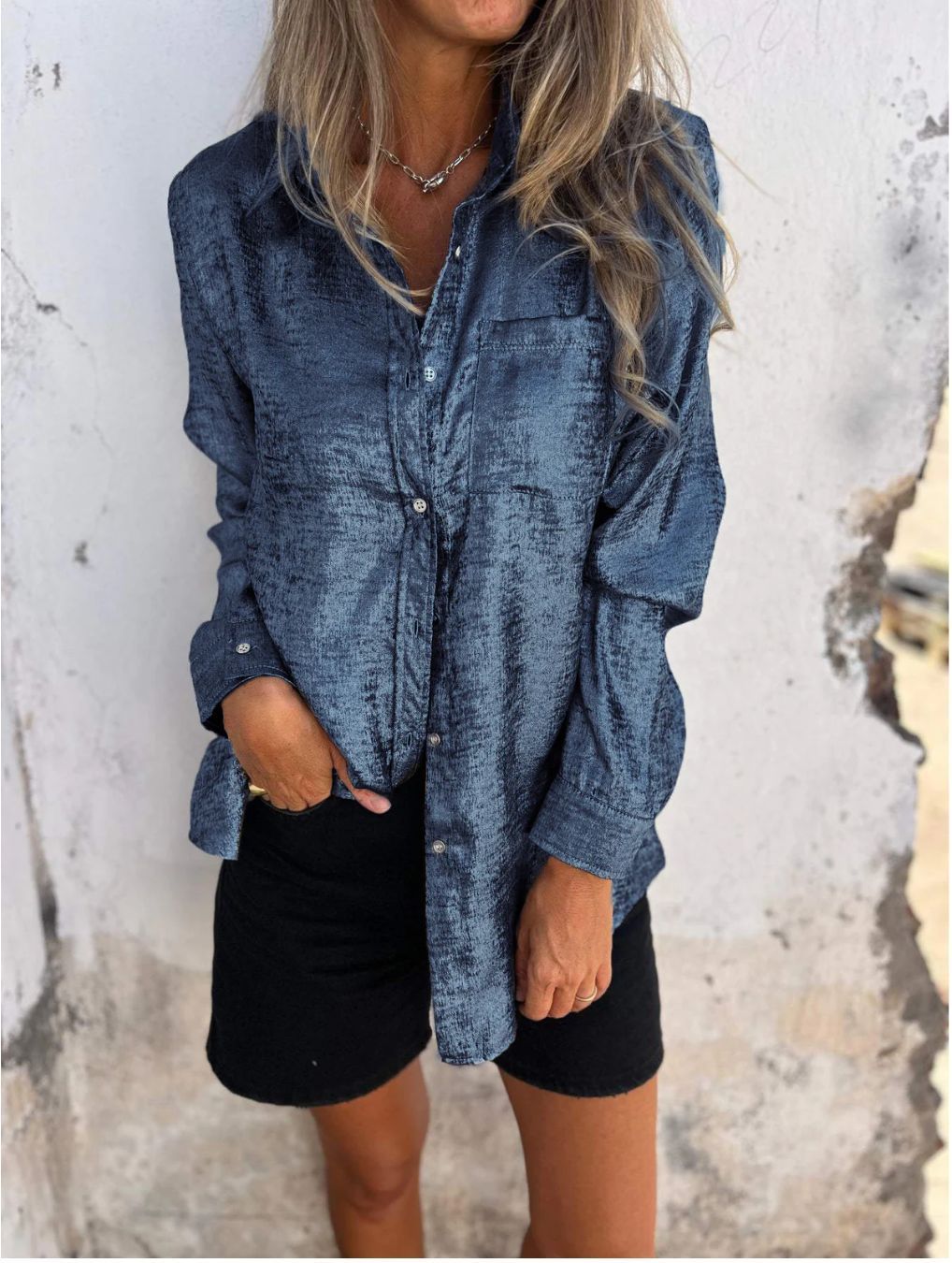 Casual Suede Fashion Polo Collar Shirt Limorista