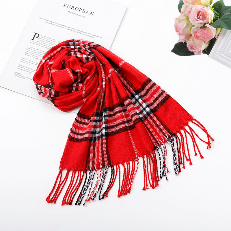 Autumn And Winter British Style Plaid Scarf Winter Limorista