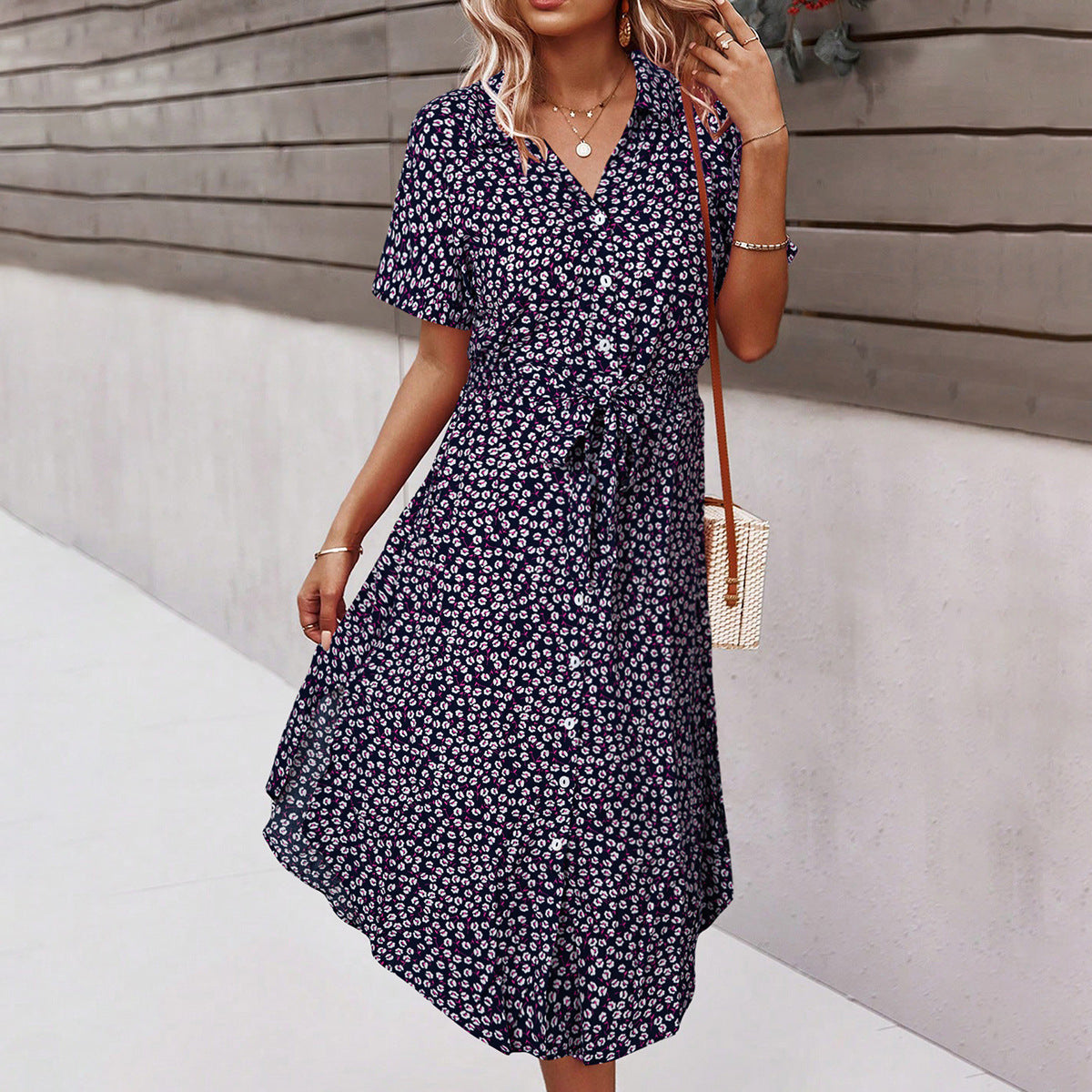 Floral Dress With Elegant Temperament And Long Skirt Limorista