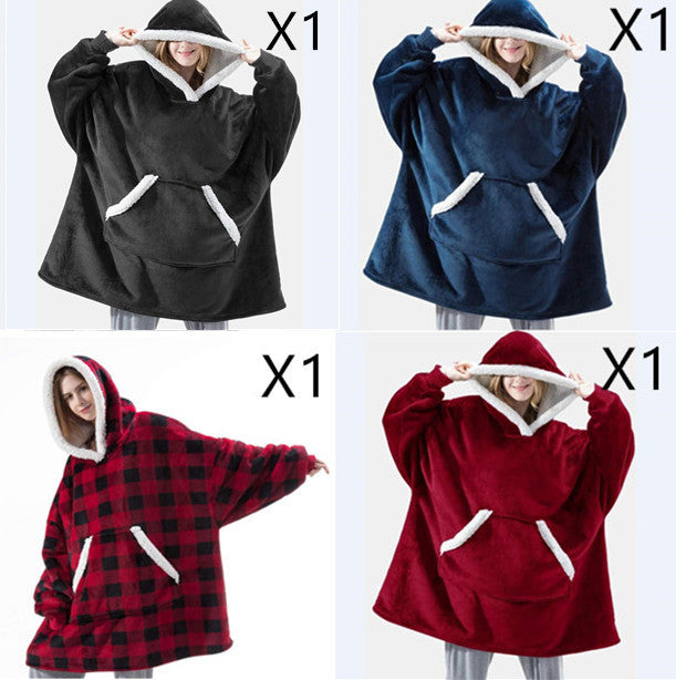 Men And Women Can Wear Zipper Flannel Lazy Blanket Limorista