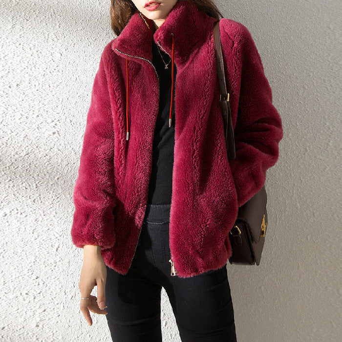 Sweater Elegant Cardigan Zipper Fleece Top Limorista