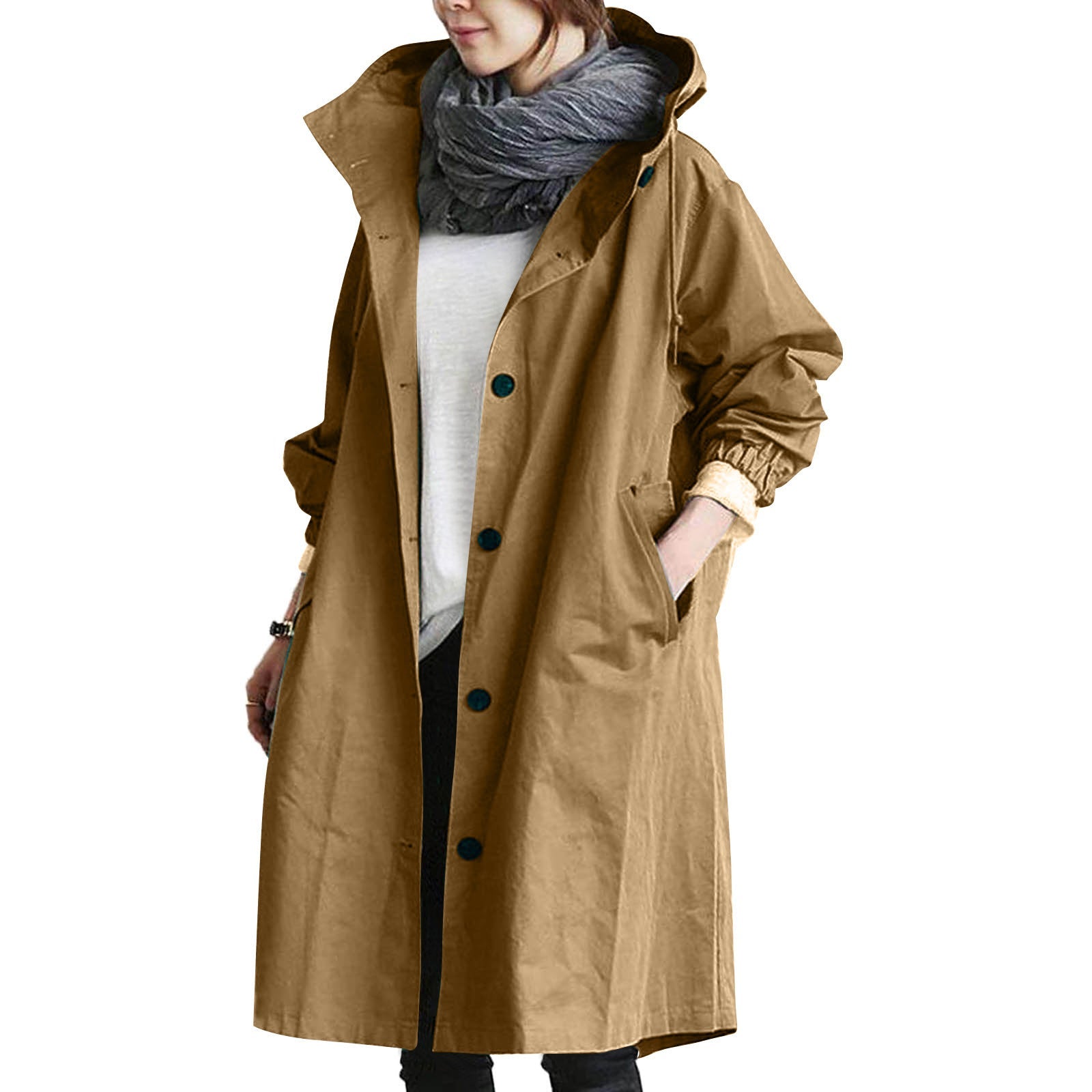 Korean Loose Solid Color British Trench Coat Limorista