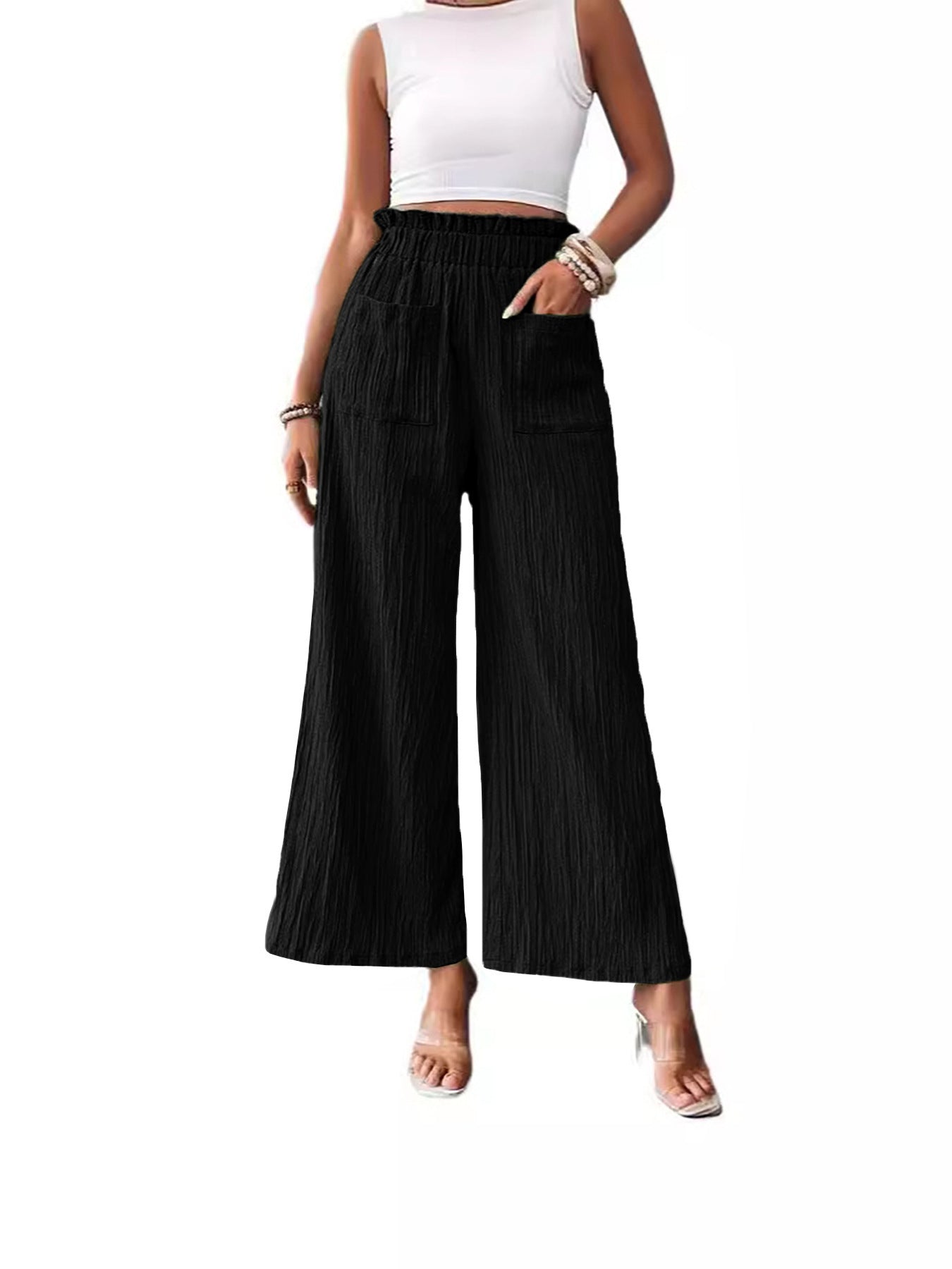 Casual Loose-fitting Wide-leg Slim-fit Trousers Limorista