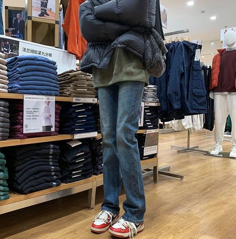 Straight Jeans High Waist Slim Stretch Loose Mopping Pants Limorista