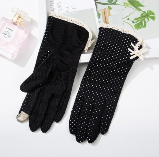 Thin Non-slip Breathable Touch Screen Cotton Short Gloves Limorista
