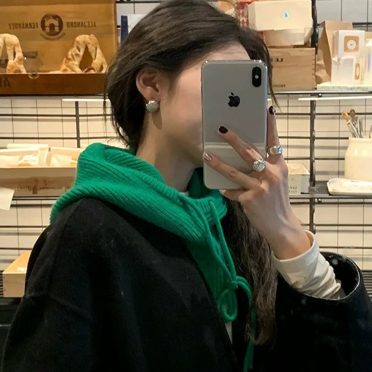 Autumn And Winter Knitting Scarf Integrated Sleeve Cap Limorista