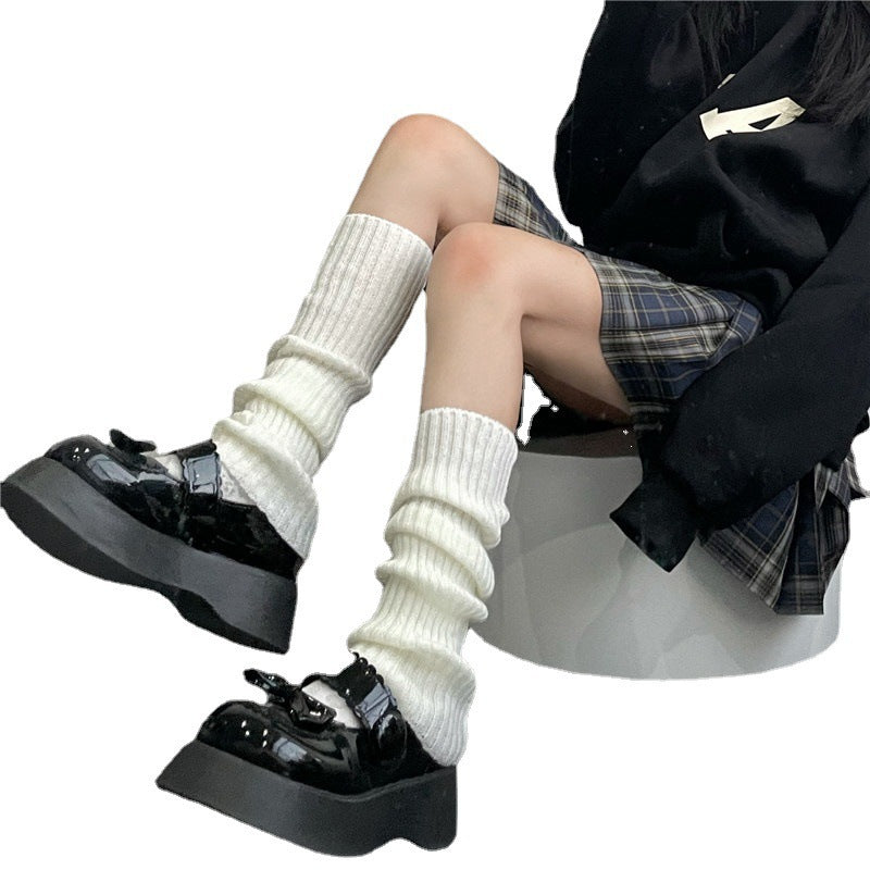 Solid Color Knitted Socks Stockings Limorista