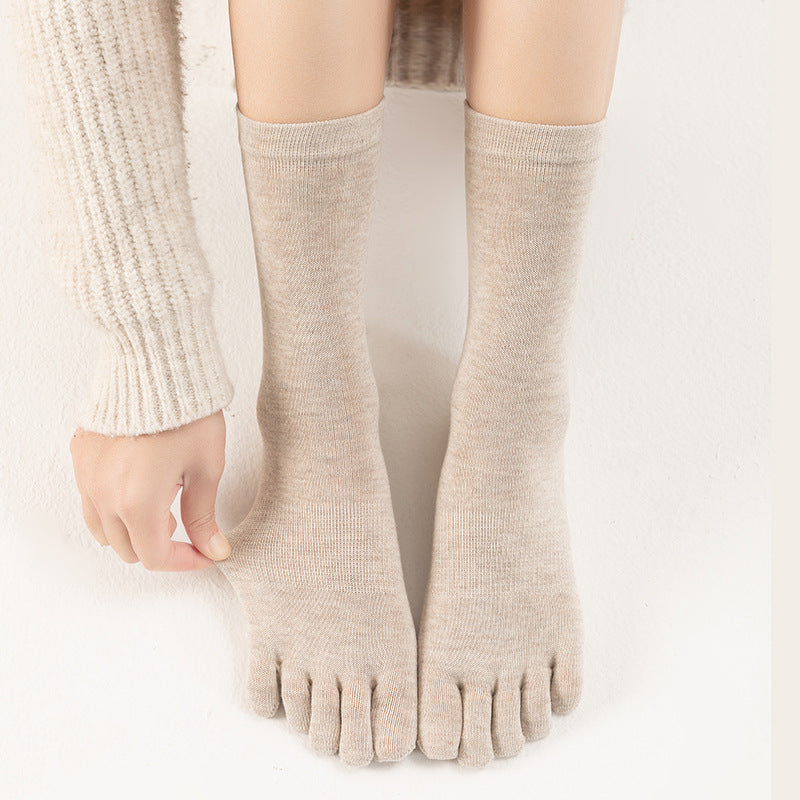 Sweat Absorbing Japanese Solid Five Toe Socks Limorista