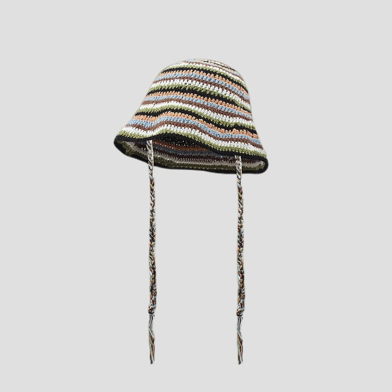 Japanese-style Retro Hollow Flower Handmade Knitted Bucket Hat Women Limorista