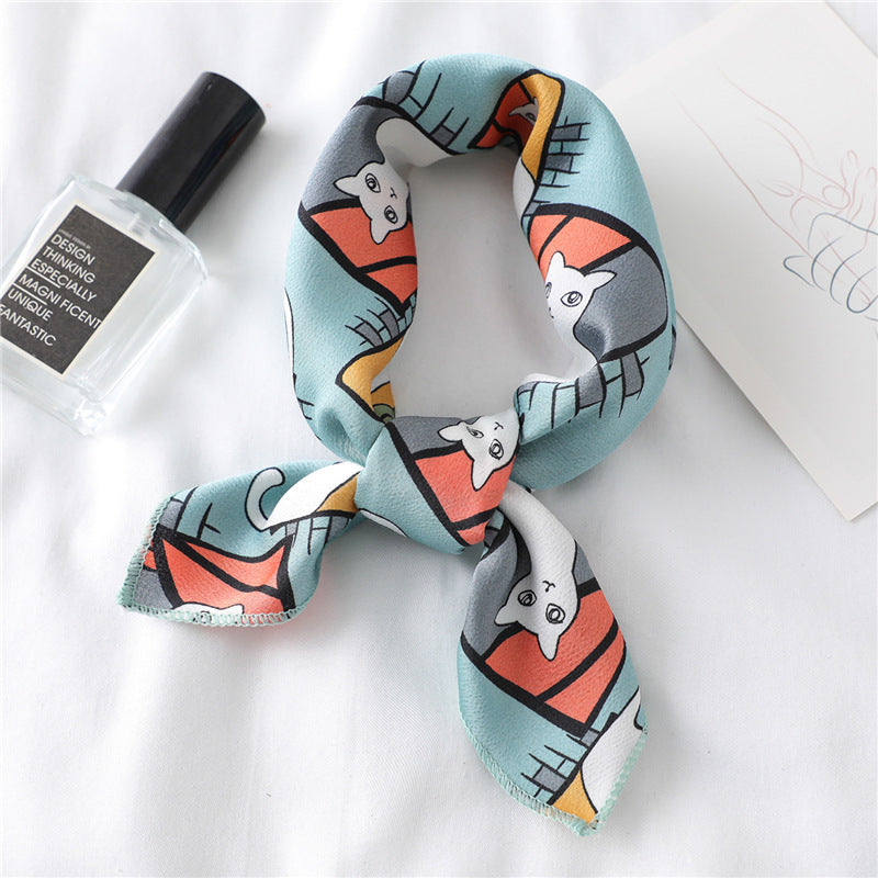 Fashionable All-match Satin Artificial Silk Scarf Limorista