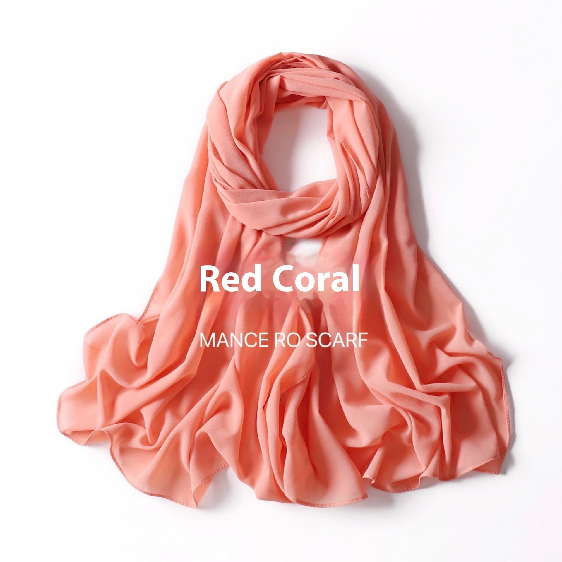 Pure Color Pearl Chiffon Scarf Headcloth Veil Chiffon Scarf Limorista