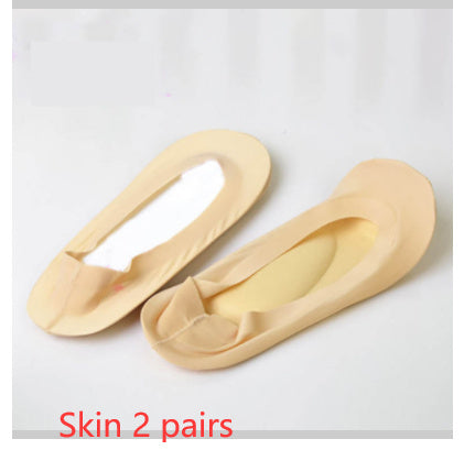 3D Arch Foot Massage Health Care Women Summer Socks Ice Silk Socks Shallow Mouth Silica Gel Invisible Slippers Feet Care Limorista