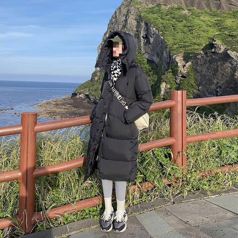 Loose Thick Long Stand-up Collar Hoodie Padded Coat Cotton-padded Coat Limorista