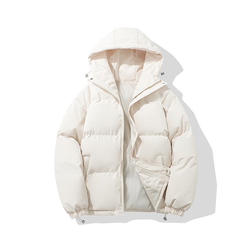 Zipper Solid Color Hooded Padded Jacket Limorista