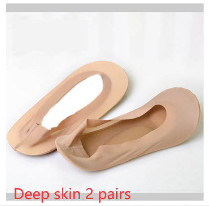 3D Arch Foot Massage Health Care Women Summer Socks Ice Silk Socks Shallow Mouth Silica Gel Invisible Slippers Feet Care Limorista