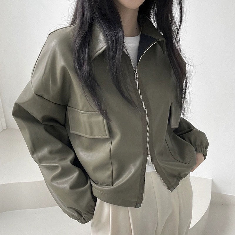 Versatile Long Sleeve Short Coat Women&