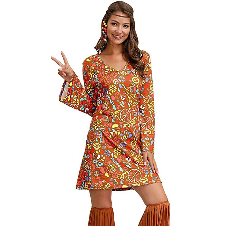 Hippie Clothing Print Dress Women Limorista