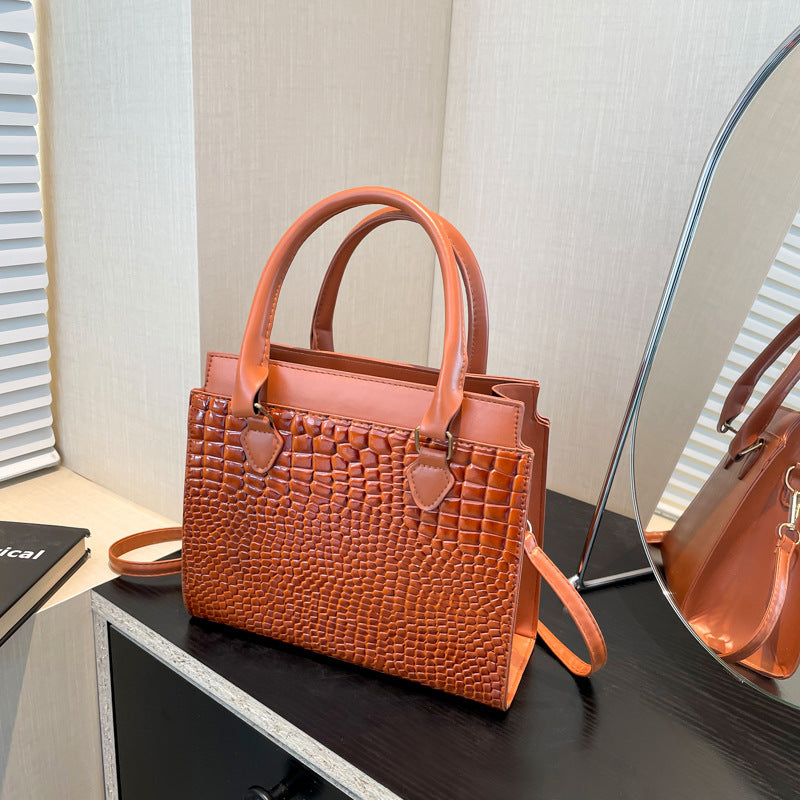 Large-capacity Textured Commuter Tote Pattern Shoulder Messenger Bag Limorista