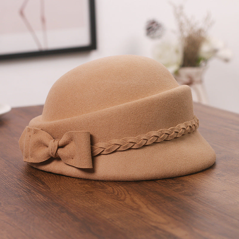 Elegant Bow Beret Wool Top Hat Limorista