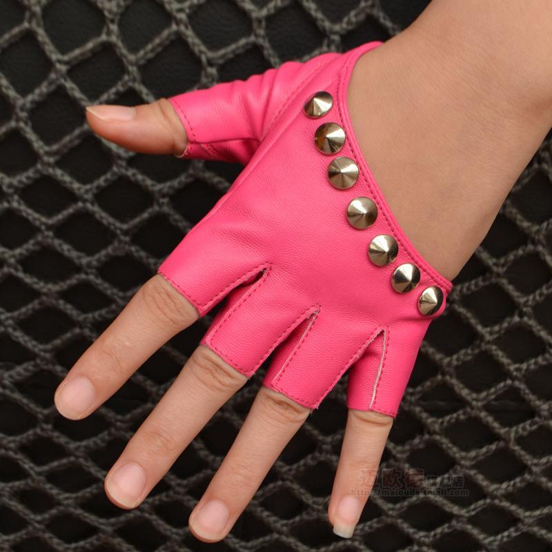 Punk Street Dance Studded Half Finger And Half Palm Performance Limorista