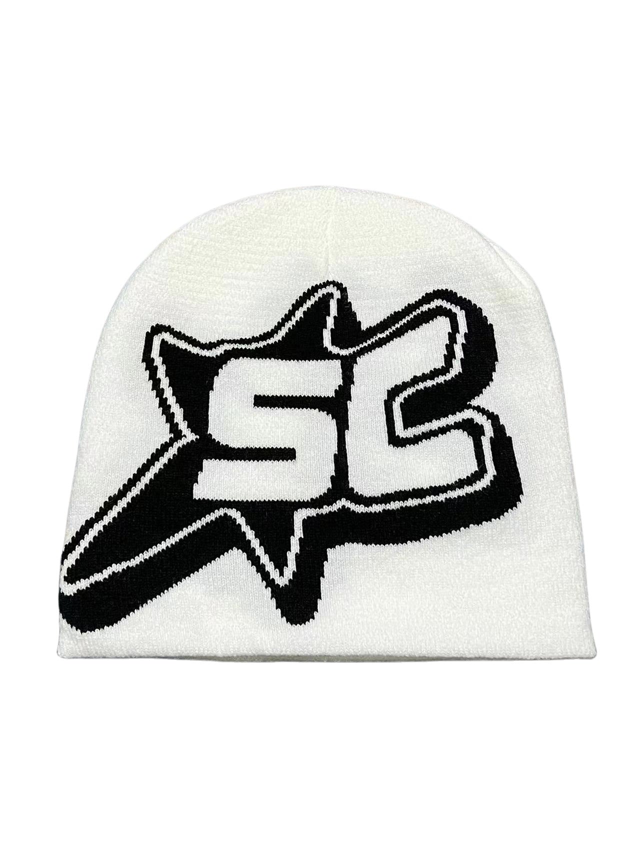 Jacquard Letter SC Trend Knitting Sleeve Cap Limorista