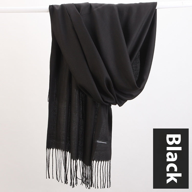 Pure Color Warm Keeping Scarf All-match Cashmere Shawl Limorista
