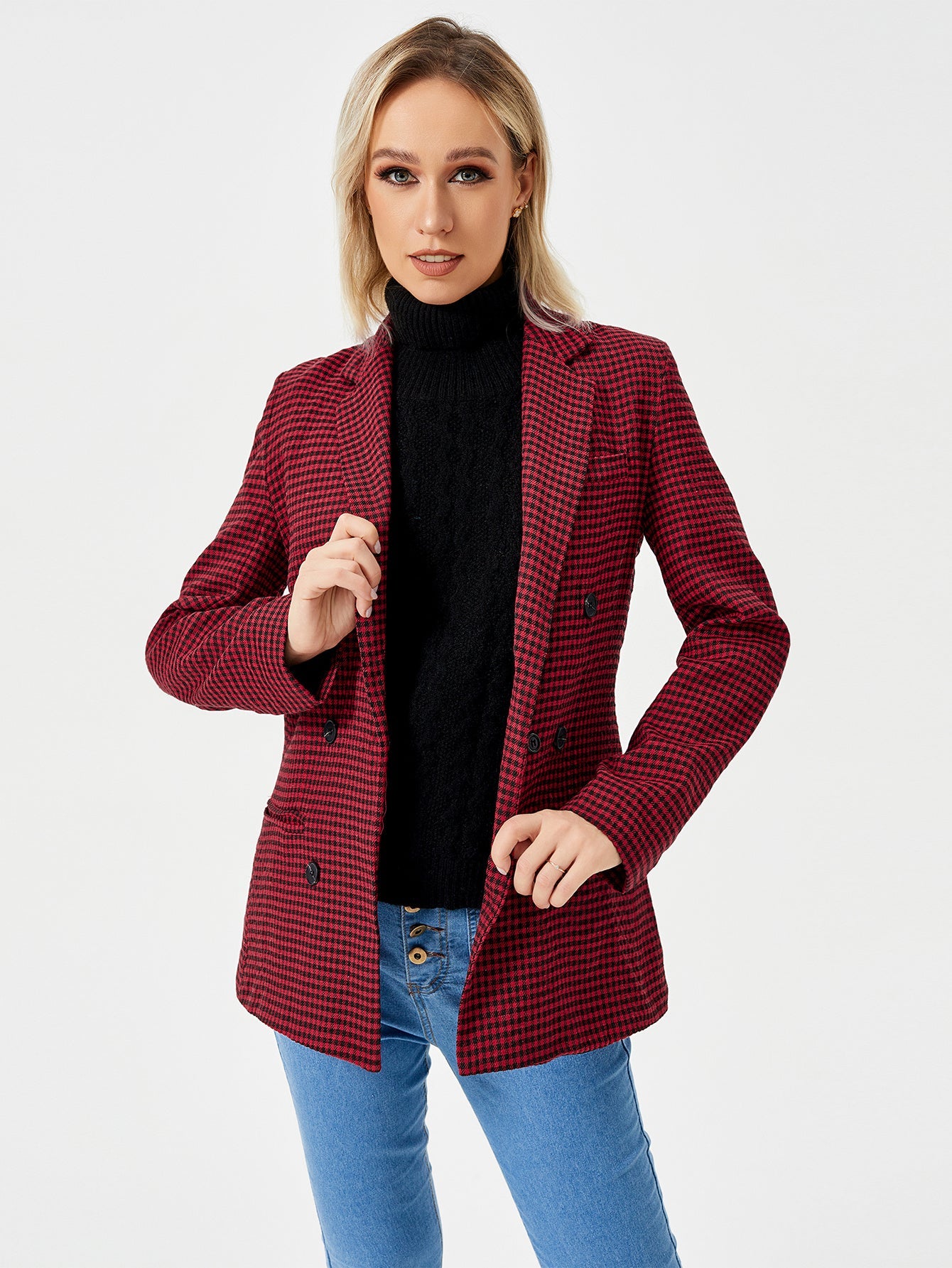 Womens Casual Blazer Jacket Long Sleeve Work 0ffice Blazer Lapel Jacket Limorista