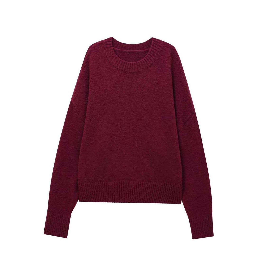 Limorista - Versatile Solid Color Long Sleeve Soft Sweater