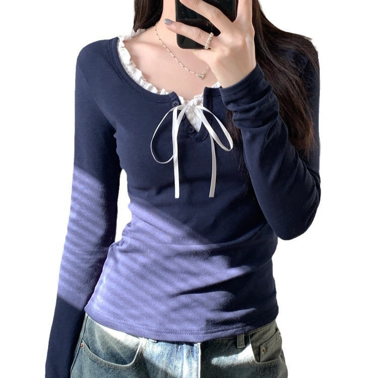 Inner Wear Fleece-lined Thick Short Long Sleeve Bottoming Shirt Limorista