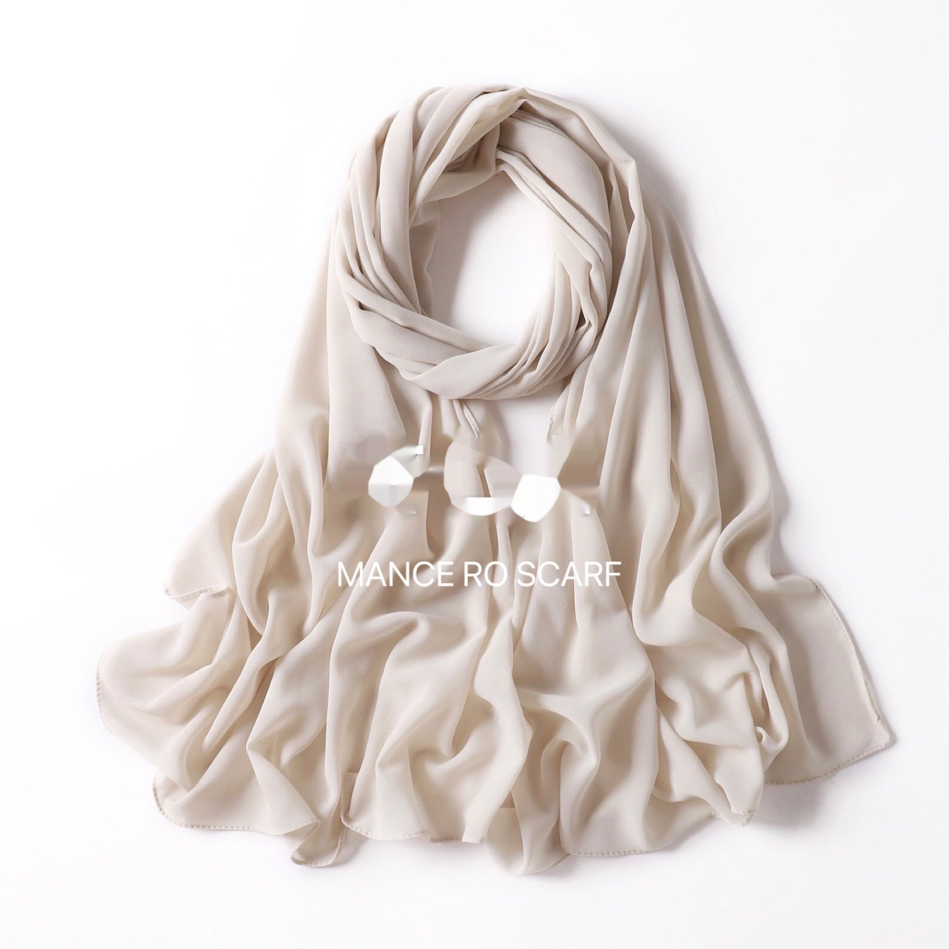 Pure Color Pearl Chiffon Scarf Headcloth Veil Chiffon Scarf Limorista