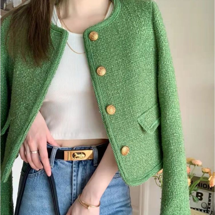 High-grade Green Classic Style French Jacket Limorista