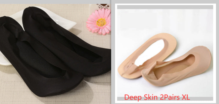 3D Arch Foot Massage Health Care Women Summer Socks Ice Silk Socks Shallow Mouth Silica Gel Invisible Slippers Feet Care Limorista