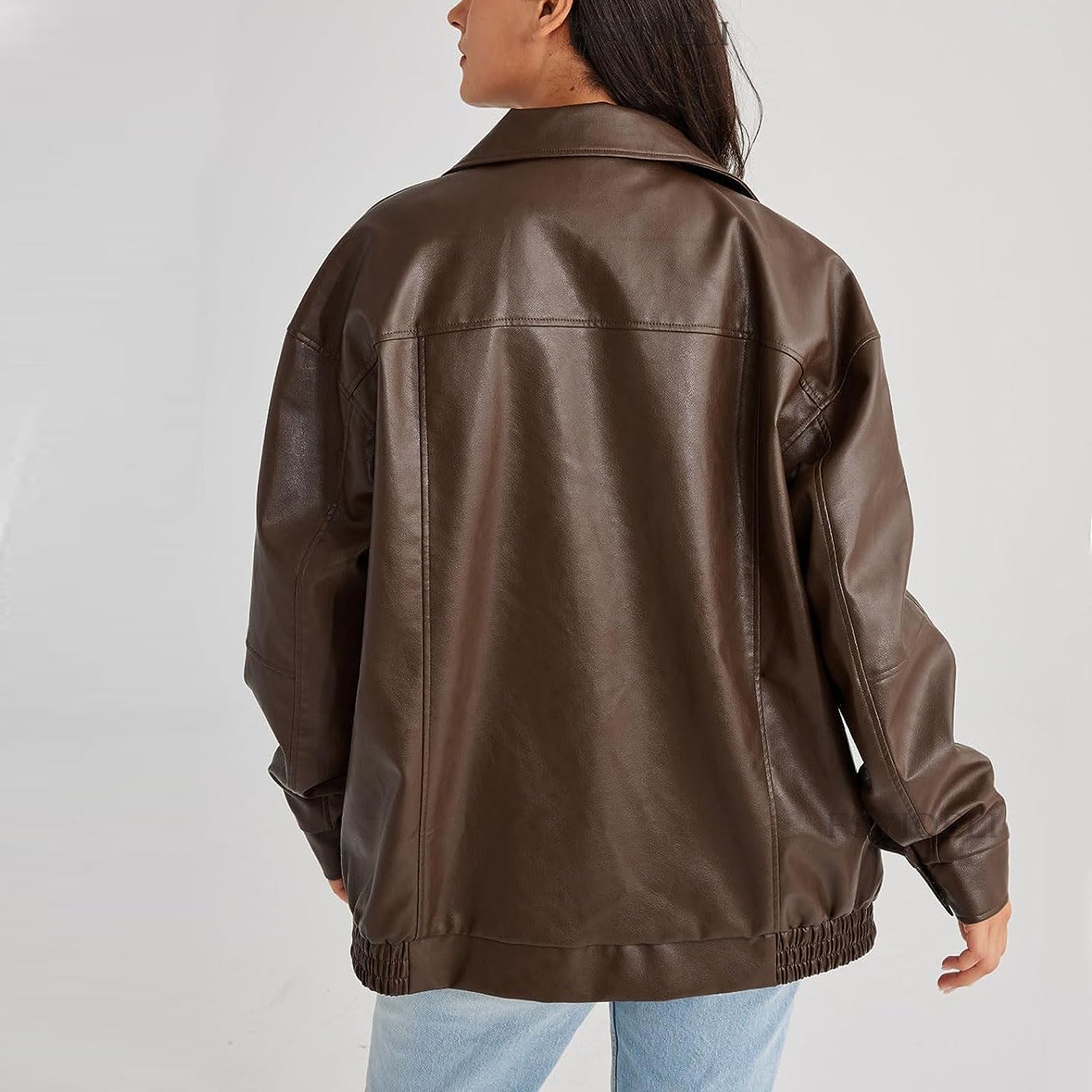Leather Coat Women&