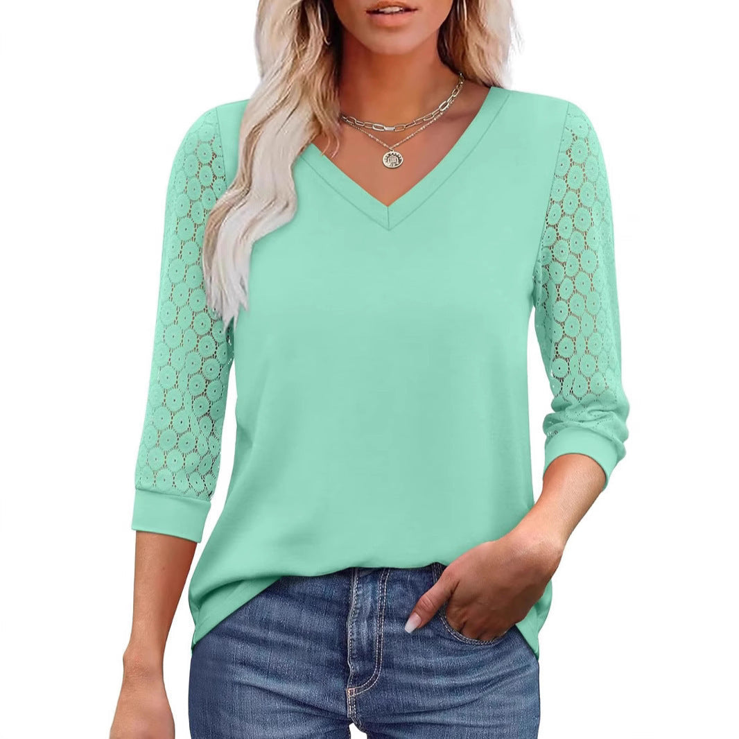 Hollow-out Lace Tops Casual Loose Limorista
